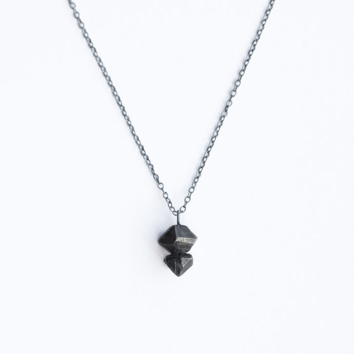 Small Crystal Necklace - Oxidised