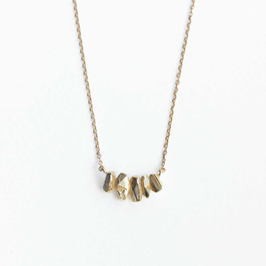 String Crystal Necklace - Solid Gold