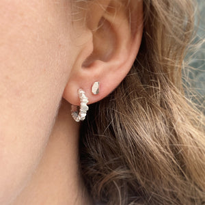 Crystallized Hoops - Silver
