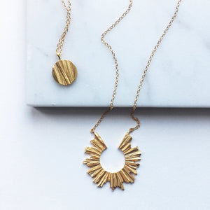 Small Moon Necklace - Solid Gold