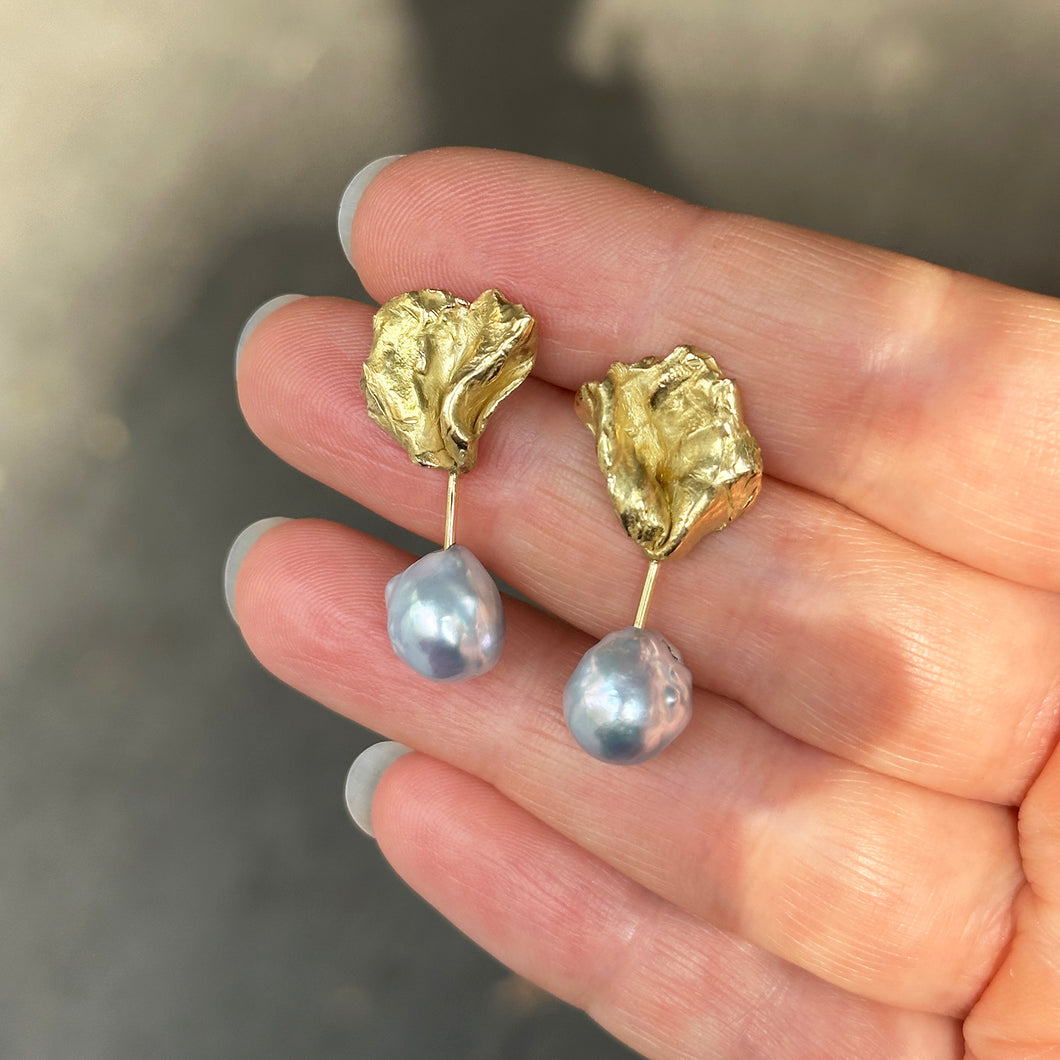 Akoya Flora Earrings - 18K solid gold