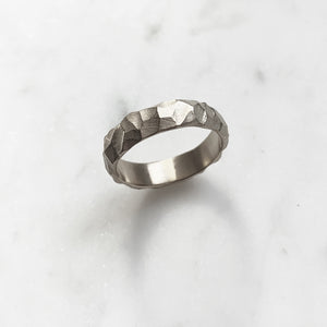 Wide Rough Ring - Solid Gold