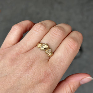Custom Rock Ring - 18K Solid Gold with 1 Sapphire