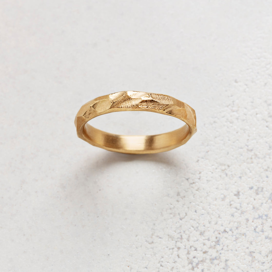 Thin Facet Ring - Solid Gold