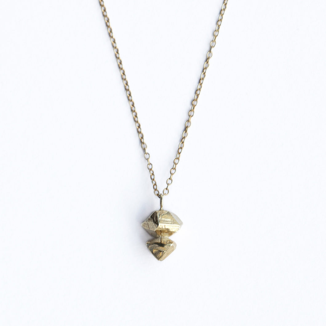 Small Crystal Necklace - Solid Gold
