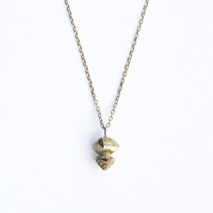 Small Crystal Necklace - 14K Solid Gold