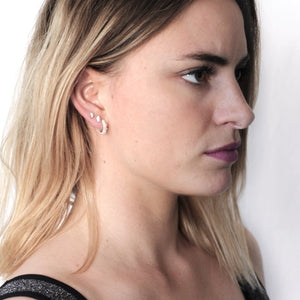 Crystallized Hoops - Silver