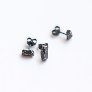 Crystal Studs - Oxidized