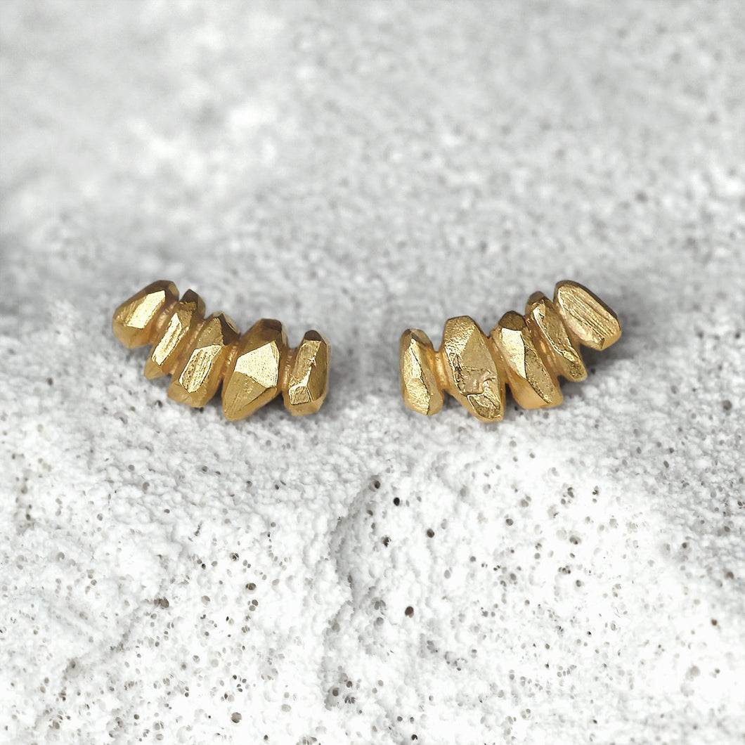 String Crystal Earrings - Solid Gold