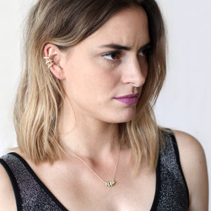 String Crystal Necklace - Solid Gold
