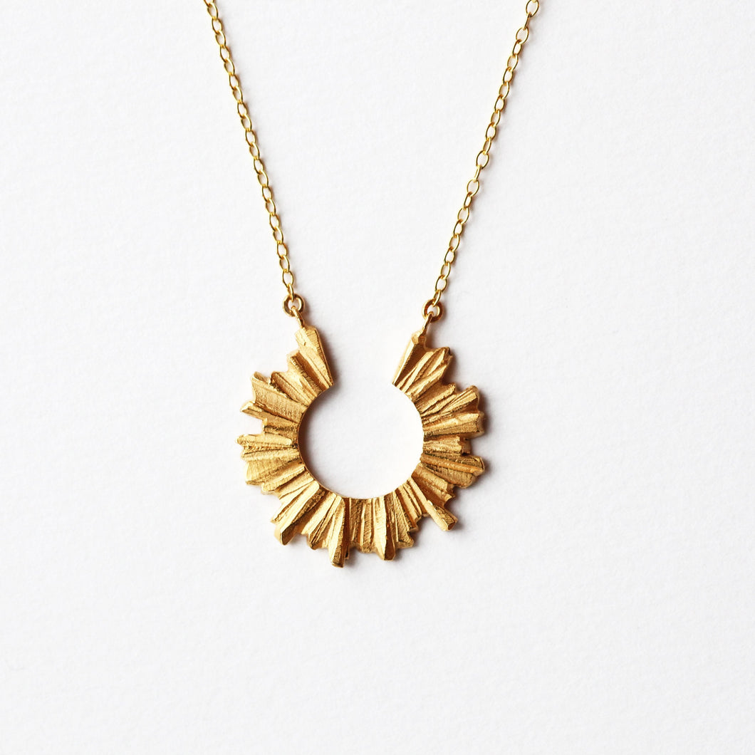 Small Sun Necklace -  Solid Gold