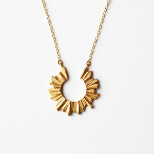 Small Sun Necklace -  14K Solid Gold