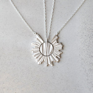 Small Sun Necklace -  Solid Gold
