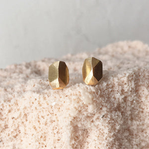 Crystal Studs - Solid Gold