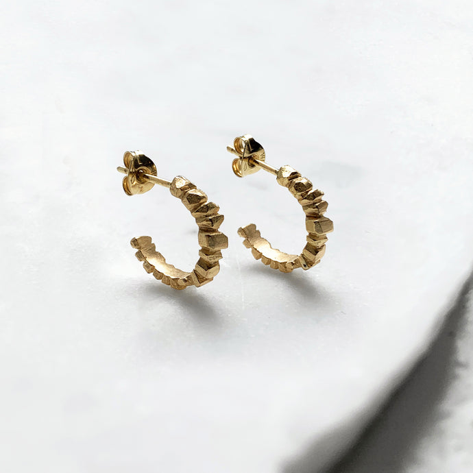 Crystallized Hoops - Solid Gold