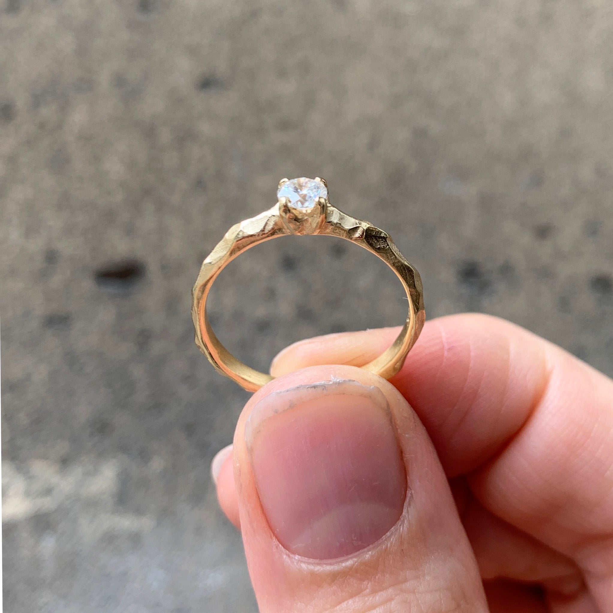 Solitaire Diamond Ring 18K Solid Gold Sarah Winther