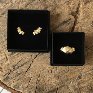 Cut Rock - 18K Solid Gold